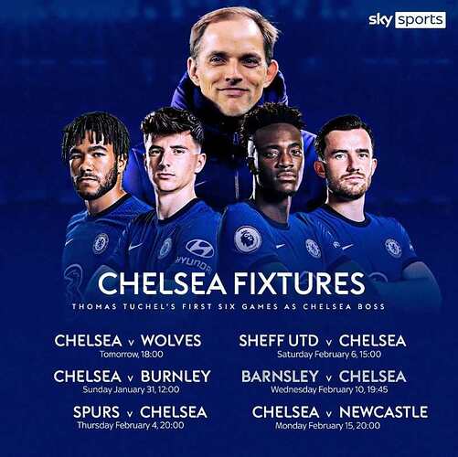 Chelsea fixtures