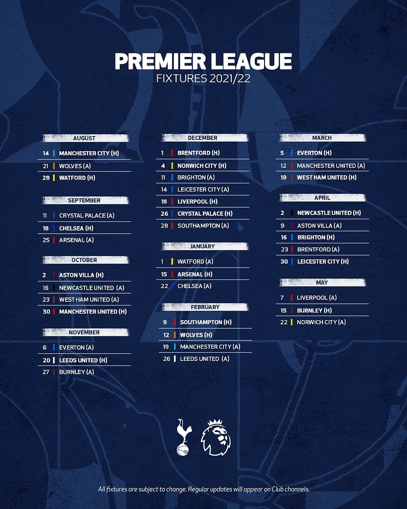 The 2021/2022 Premier League Fixtures Released Football Xplore