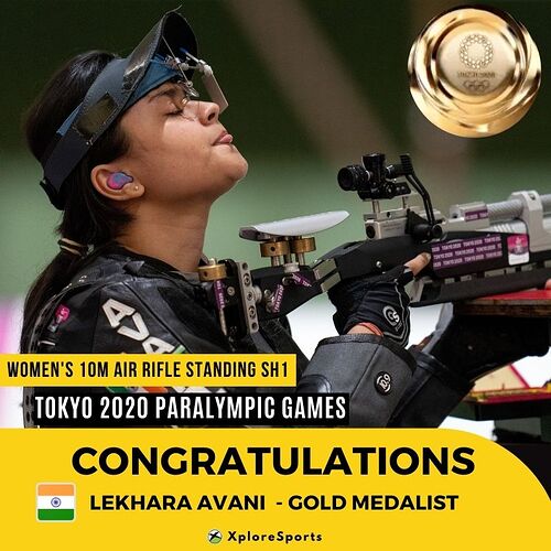 Avani Lekhara-Shooting-Tokyo2020-Paralympic Games-Gold