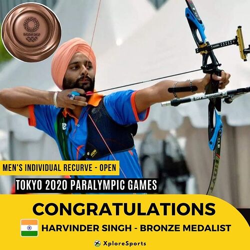 Harvinder-Singh-Archery-Tokyo2020-Paralympics-Bronze