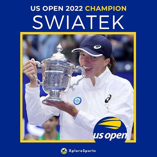 US Open 2022 Women's Champion - Swiatek