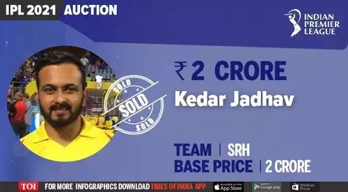 Kedar Jadhav - SRH