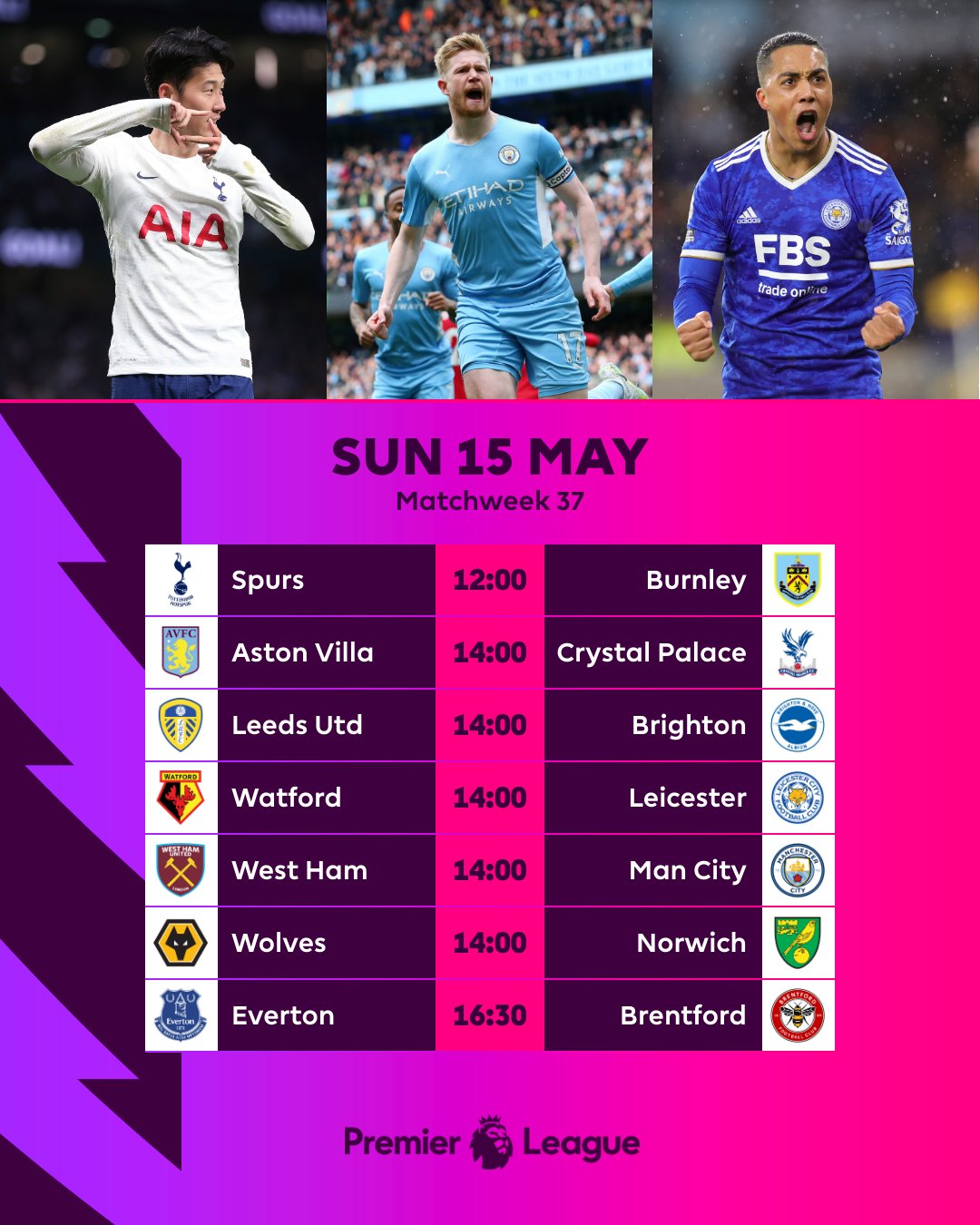 ⚽️ 2021/22 Premier League Matchweek 37 Previews, Stats, Results and Live Updates - Football